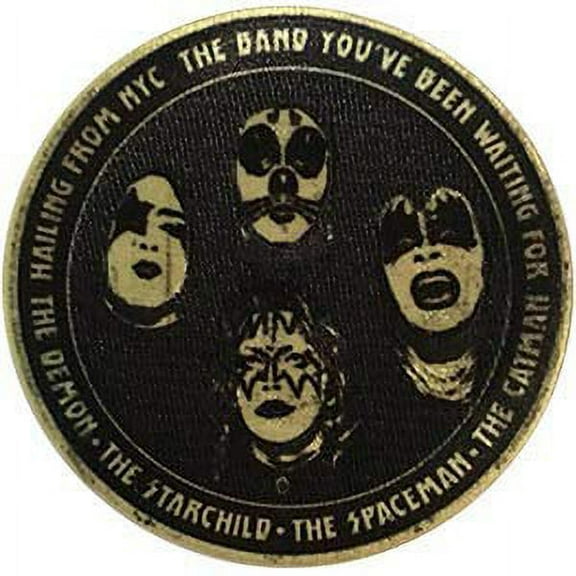 Kiss Hailing from NYC, - Sew Iron on, Embroidered Original Artwork - Patch - 3.5"x3.5"