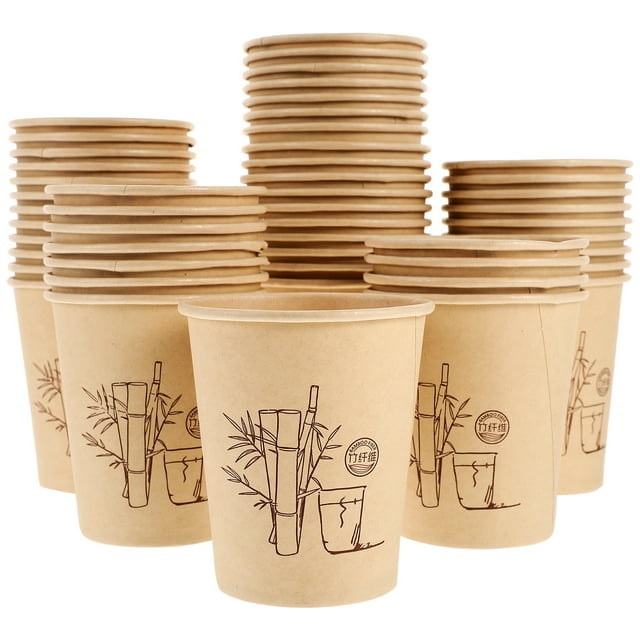 150Pcs Household Paper Cups Disposable Coffee Cups Heat-resistant Paper Cups Beverage Cups