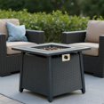 thumbnail image 3 of YYAo Fire Pit Table, Outdoor Fire Pit Table,28-Inch Iron Square Propane Fire Pit Table,Black, 3 of 13