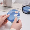 thumbnail image 5 of LNWH Non-Slip Decorative Drink Coasters, Blue Lake Landscape Background Pattern Drink Mats with Holder, 6Pcs, 5 of 8