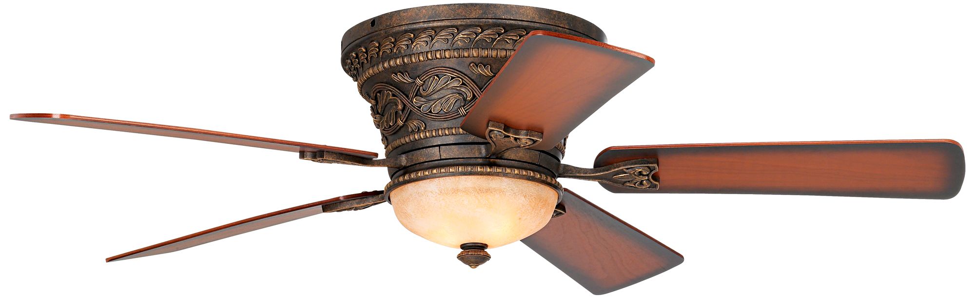 52 Casa Vieja Ancestry Vintage Hugger Indoor Ceiling Fan With Dimmable Led Light Remote Golden