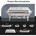 thumbnail image 4 of EAYSG 4 Pack 8QT Chafing Dish Buffet Set with 2 Full Size, 2 Half Size, 3 1/3 Size Food Pans, Stainless Steel Buffet Chafers Catering Food Warmers for Party/Buffet/Wedding/Banquet/Catering Events, 4 of 7