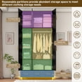 thumbnail image 3 of ChVans 3 Door Armoire Wardrobe Closet with Top Cabinet and Mirror, 94.5'' LED Wardrobe Armoire with 3 Drawers, Hanging Rod & Multi-Layer Shelves for Bedroom, Black, 3 of 8