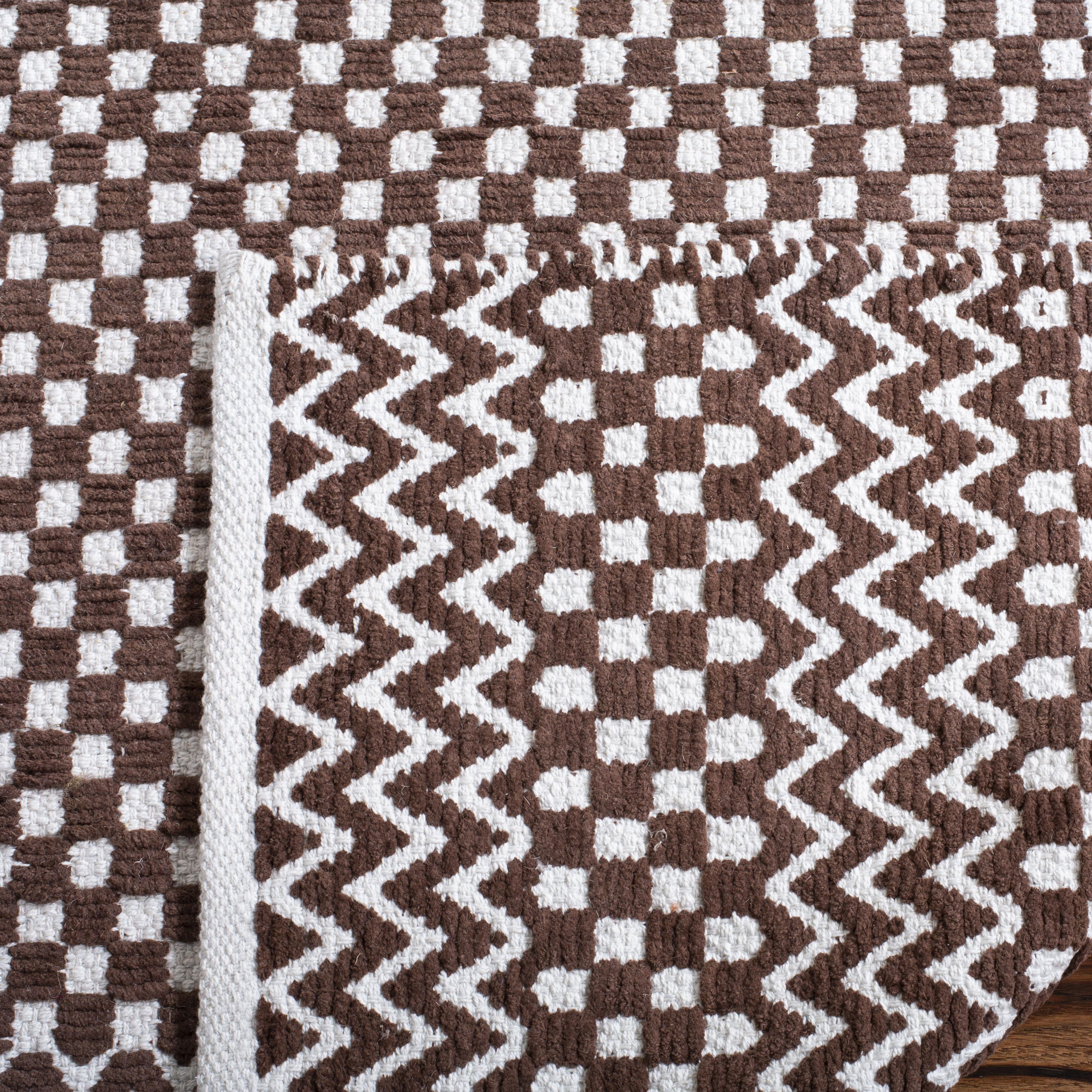 SAFAVIEH Boston Peter Geometric Cotton Area Rug, Brown, 4' x 6'