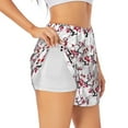 thumbnail image 2 of Haiem Cherry Blossoms Women's 2 in 1 Running Shorts - Lightweight Athletic Workout Gym Yoga Breathable Sports Shorts Liner with Phone Pockets-Small, 2 of 9