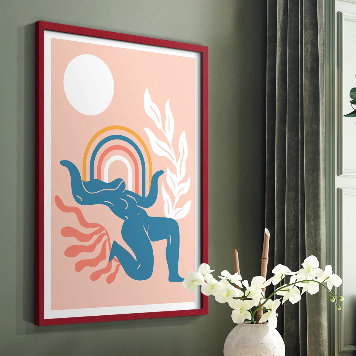 Matisse CCCXIX in Red Solid Wood 8 x 10 Framed Print
