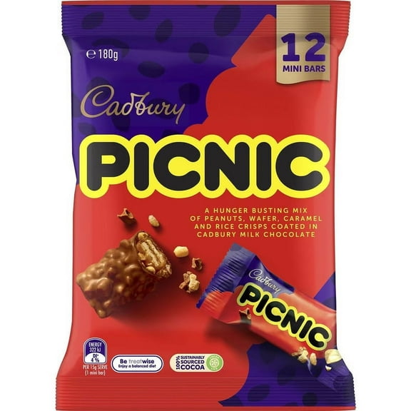 Cadbury Picnic Chocolate Sharepack 12 Treats 180g