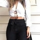thumbnail image 4 of WILLBEST Pantalones Casuales para Mujer, Vaqueros Acampanados Lisos, Cintura Elástica, Dobladillo Inferior de Mezclilla, Pantalones elegantes para Uso Diario Chica, 4 of 6