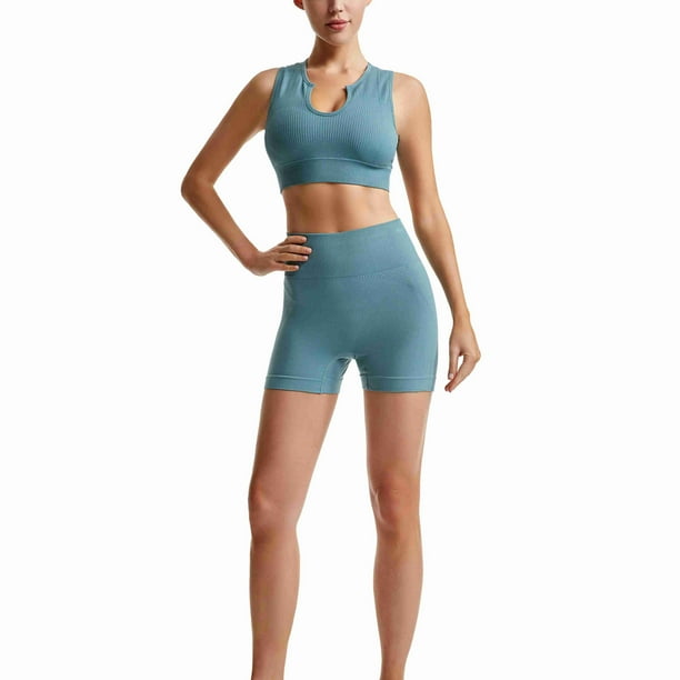 2PACK Women's Longline Sports Bra Wirefree Padded Medium Support Yoga Bras  Gym Running Workout Tank Tops 