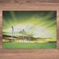 thumbnail image 3 of Ambesonne Windmill Jigsaw Puzzle, Wing Turbines Green Sky, Heirloom-Quality Fun Activity for Family Durable Cardboard, 1000 pcs, Lime Green White, 3 of 5