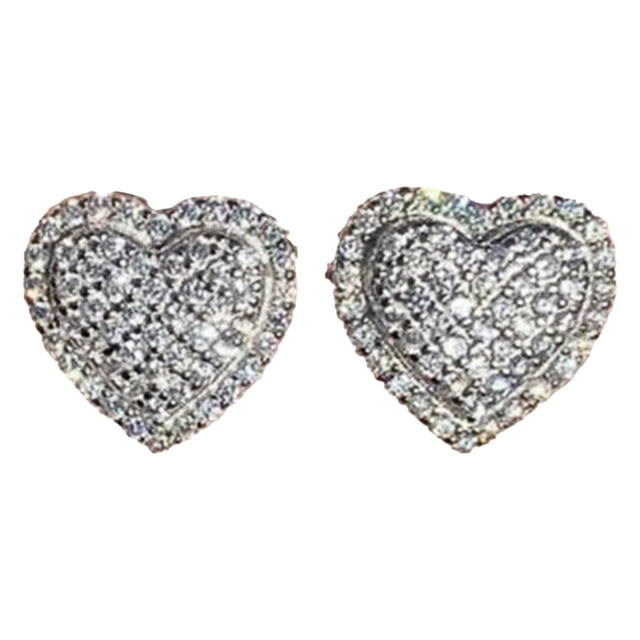 Hearth & Gear Boucles d'Oreilles Clous pour Femmes Mignonnes avec Zircon Cubique Anniversaire Saint-Valentin Perles Roses Collier et Ensemble de Boucles d'Oreilles Multiples