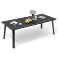 thumbnail image 3 of Pellebant 83" Aluminum Outdoor Patio Dining Table for 6-8, Rectangle Top with Umbrella Hole, Weather-Resistant, 3 of 8