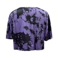 thumbnail image 4 of Gibobby Camisetas Mujer Baratas Manga Corta Las mujeres blusas cuello redondo camisetas corbata Dye impreso Tee cómodo ropa Casual camisas Tops(Morado,G), 4 of 5