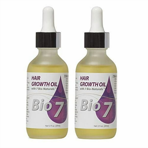 By Natures Bio 7 Aceite para el crecimiento del cabello, 2 onzas, paquete de 2
