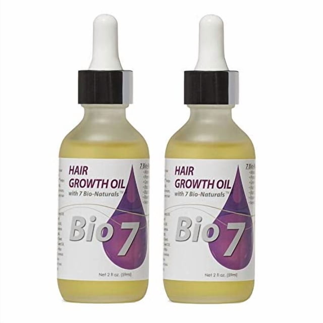 By Natures Bio 7 Aceite para el crecimiento del cabello, 2 onzas, paquete de 2