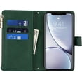 thumbnail image 6 of for iPhone XR Wallet Case, iPhone XR Phone Case for Women with Card Holder, iPhone XR Cases for Men, Crossbody PU Leather Case for Girls with Strap and Credit Card Holders,6.1" Dark Green, 6 of 16