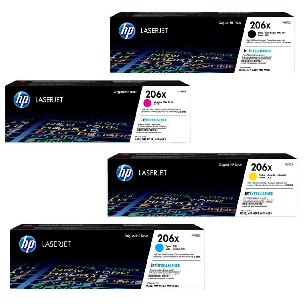 HP 206X W2110X, W2111X, W2112X, W2113X High Yield Toner Set - Walmart.com