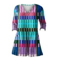thumbnail image 4 of Womens Summer Casual Linen V-neck Shirt Printed Group Long Sleeve T Shirts for Women, 4 of 5
