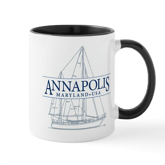 CafePress - Annapolis Sailboat Mug - 11 oz Ceramic Mug - Novelty Coffee Tea Cup