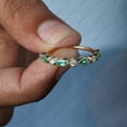 thumbnail image 5 of Marquise Emerlad & Diamond Half Eternity Band Ring, 925 Sterling Silver Band Ring, Anniversary Ring, Handmade Fine Jewelry, Gift For Her May Birthstone Ring., 5 of 5