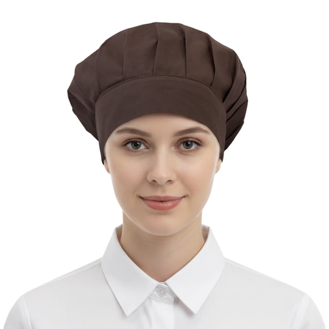TOPTIE Solid Cap Unisex Elastic Band Bouffant Hat Lightweight Breathable Solid Work Cap for Kitchen Restaurant Workshop