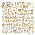 thumbnail image 2 of 100 Uds. Accesorios para colgantes de collar, aleación dorada, colgante artesanal de oro para fabricación de joyas, 2 of 5
