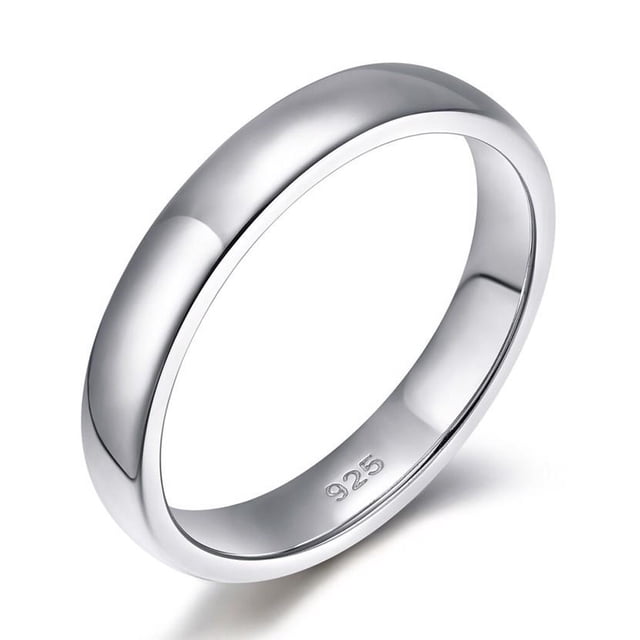 Qarigey Anillos simples para parejas, adorno de joyería, regalos de compromiso de boda, decoración de dedos de plata de Color sólido, anillo para Ropa, zapatos y accesorios Miscelánea 2 mm Qarigey AP014491-02