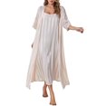 thumbnail image 1 of MSJUHEG Pyjamas pour Femmes Ensembles de Pyjamas pour Femmes Couleur Unie Robe en Satin Rayée Vêtements de Nuit pour Femmes Ensemble de 2 Pcs Pyjamas Ensembles de Pyjamas pour Femmes C TG, 1 of 8