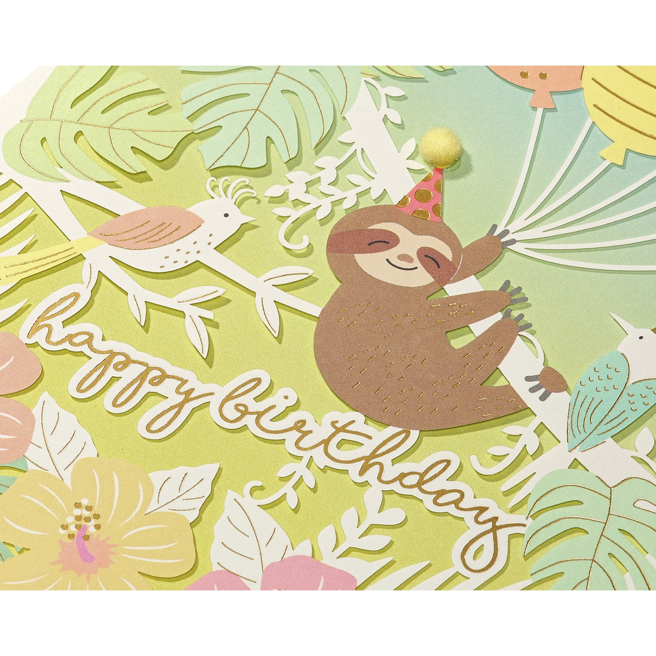 Papersong Premium Birthday Card (Sloth)