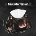 thumbnail image 4 of Kdxio Playful Baby Hippo Splash Print Tissue Box Cover,Modern PU Leather Rectangular Tissue Box Holder for Bathroom Living Room Bedroom Office Desk Car Home, 4 of 6