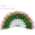 thumbnail image 3 of JASGARDE Artificial Flowers for Outdoors, Faux Flower Daisy with Eucalyptus Leaves, UV Resistant Waterproof No Fade Faux Flower for Front Door Porch Patio Planter Garden Decor, 12 Bundles (Pink), 3 of 5