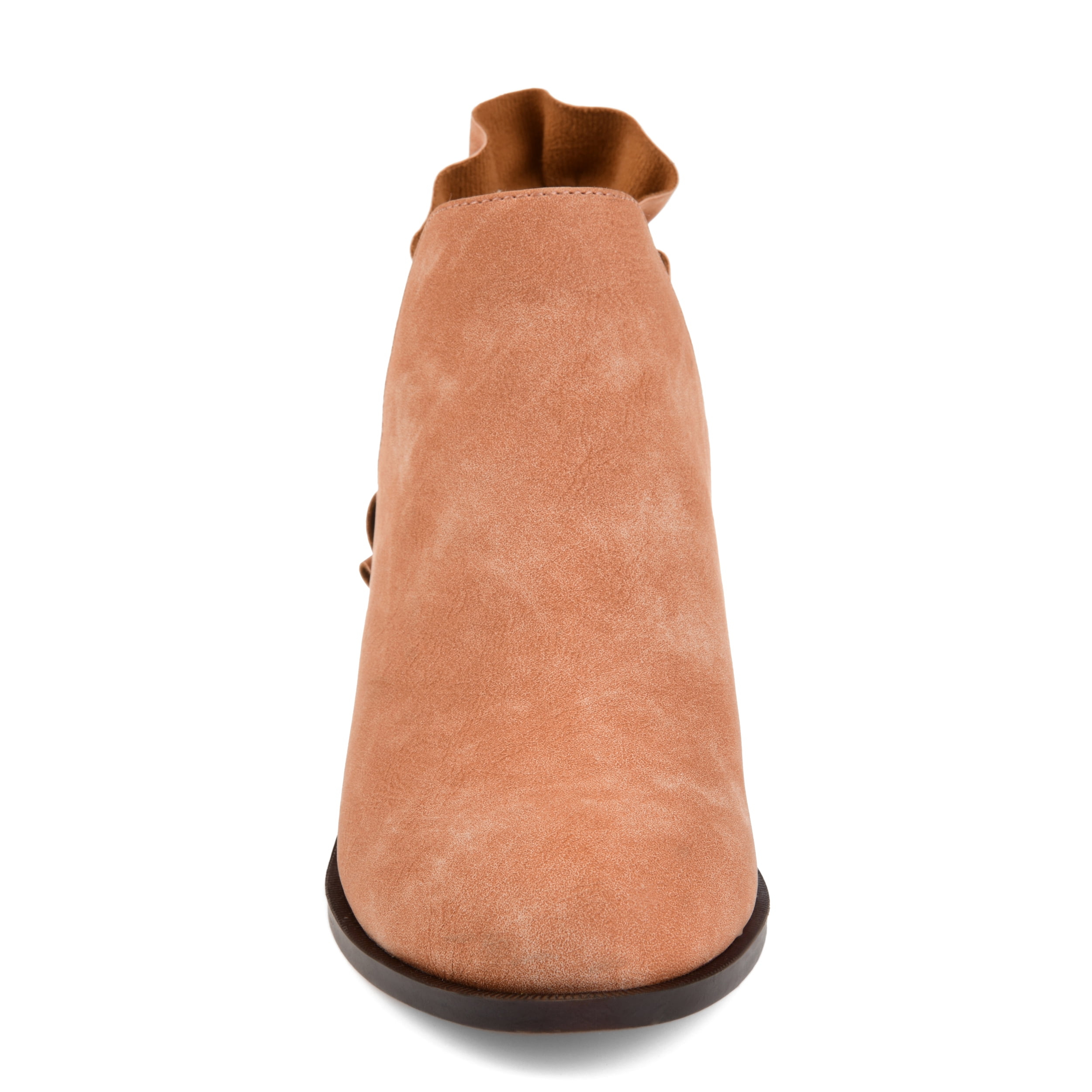 Journee Womens Lennie Slip On Stacked Heel Booties