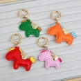 thumbnail image 4 of Cute Leather Horse Keychain Fashion Trendy Cartoon Animal Bag Pendant Charm Car Key Ring Hangings Ornaments Accessories Gifts, 4 of 9