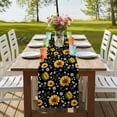 thumbnail image 4 of Table Runners 72 Inches Long Dress Scarves, Black Yellow Sunflower Farmhouse Kitchen/Dining Table Runner, Coffee Tablerunners, Summer Botanical Farmhouse Floral 13x72 Inch, 4 of 9