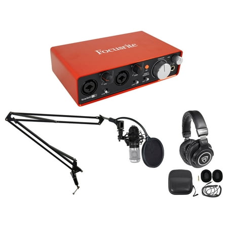 Focusrite Single Person Podcast Podcasting Package w/Interface+Mic+Headphones