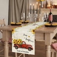 thumbnail image 2 of Table Runners 72 Inches Long Dress Scarves, Sunflower Truck Farmhouse Kitchen/Dining Table Runner, Coffee Tablerunners, Elegant Yellow Floral Summer Botanical 16x72 Inch, 2 of 9