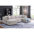 thumbnail image 2 of Kristin Light Gray Linen Fabric Reversible Sectional Sofa with 2 Ottomans, 2 of 3