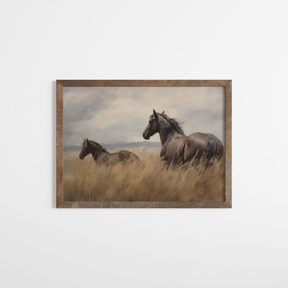 Vintage Horse Art Western Landscape Rustic Western Wall Art Rustic Home Decor Cowboy Nursery Wall Art Horse Lover Poster, Unframed Poster Size 8x12 F03.1.15l1364