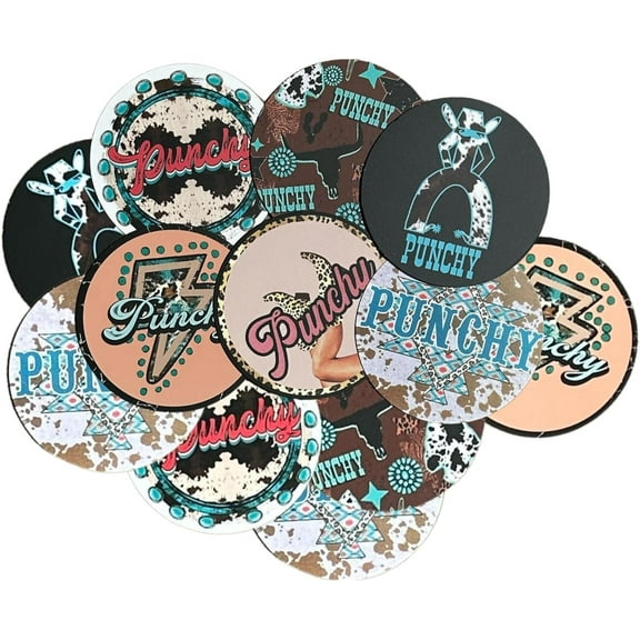 Lashicorn Punchy Freshie Cardstock Cutouts Rounds 2.5 inch  12 pk Mixed Scented Aroma Beads Bake for Car Freshie Designs Inserts Country Western Cowgirl