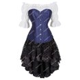 thumbnail image 3 of Falda bustier con corsé Steampunk y blusa, corsés burlescos sexys, corpiño vasco, vestidos elegantes con corpiño, trajes, disfraz de cosplay, 3 of 5