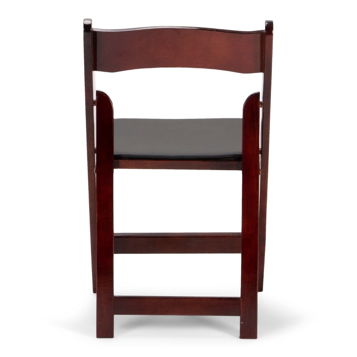 Titan Series Wood Folding Chair - Mahogany with Black Pad - 4 Pack