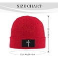thumbnail image 3 of John 3:16 for God So Loved The World Cross, Christian, Faith Beanie Hat Women Men Knit Hat Skull Cap Slouchy Hat Black, 3 of 8