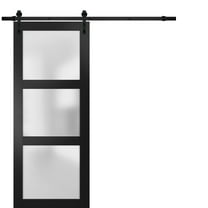 Sturdy Barn Door Frosted Glass | Lucia 2552 Matte Black | Sample of Door Color