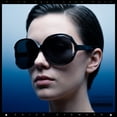 thumbnail image 5 of SA106 Womens Extra Oversized Round Exposed Lens Butterfly Sunglasses / Black Frame - Solid Black Lens, 5 of 8