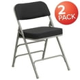 thumbnail image 3 of Flash Furniture 2 Pack HERCULES Series Premium Curved Triple Braced & Double Hinged Black Pin-Dot Fabric Metal Folding Chair, 3 of 9