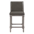thumbnail image 5 of Abbott 26" Spindle Counter Stool with Brushed Gray Frame and Pewter Faux Leather, 5 of 7