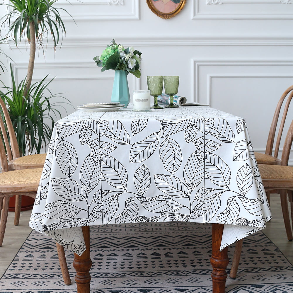 Leaves Waterproof Oil Proof Table Cloth Polyester Tablecloth Table Cover Decor 