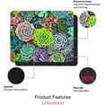 thumbnail image 3 of Mouse Pad Succulent Floral, Garden Green Plant Flower Premium-Textured Square Mouse Mat Design, Washable Mousepad Lycra Cloth, Non-Slip Rubber Base Computer Mouse Pads for Women, 3 of 5