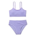 thumbnail image 6 of Ruyang Girls 2025 Kids Bikini Swimsuit Solid High Waist Set Youth Swimming Bathing Suits Spaghetti Athletic Sport Swimwear Suits, 6 of 8