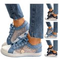 thumbnail image 6 of Oyedens Fashion Sneakers for Women Girls Breathable Casual Low Top Canvas Shoes Walking Flats Fall, 6 of 7